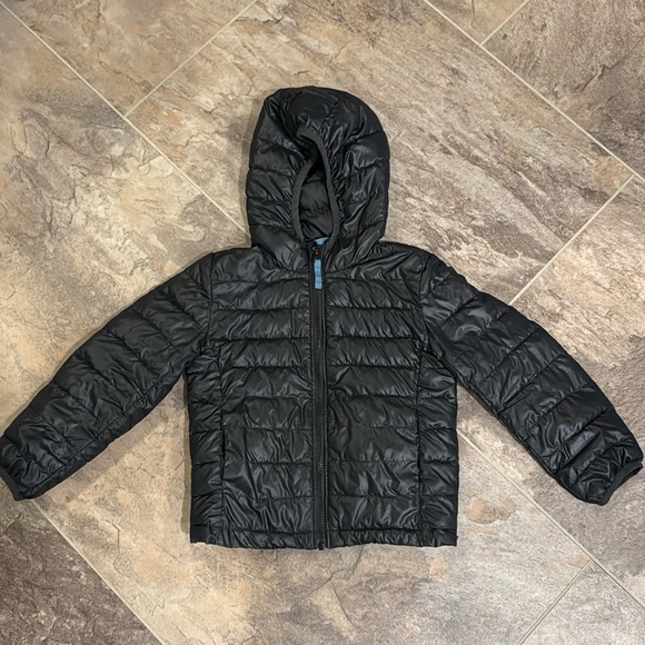 Primary kids lightweight puffer jacket, size 4-5, black - Picture 1 of 3